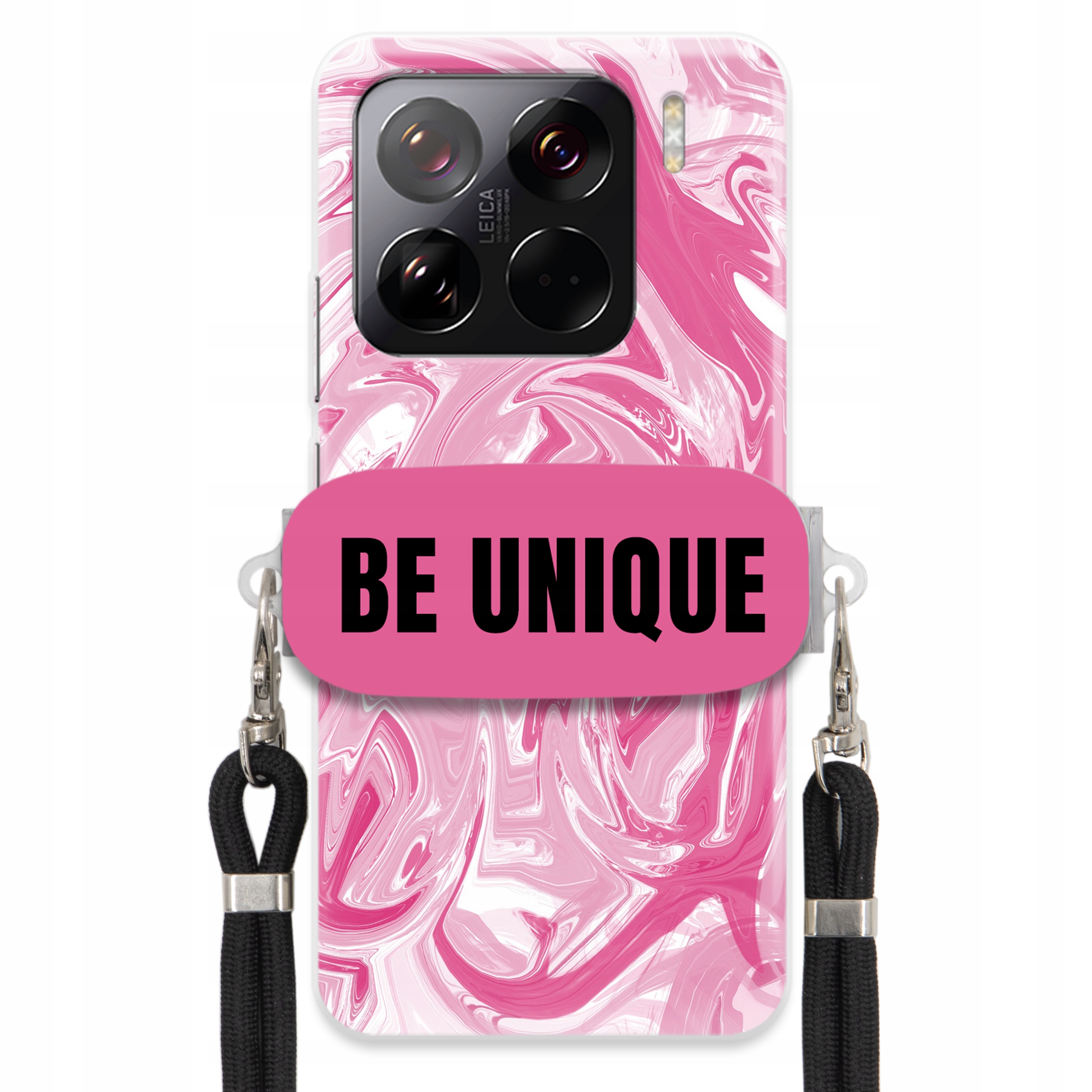 Puzdro pre Xiaomi 15 Pro Case držiak na šnúrku Čierna Ružová Mramor Be Unique