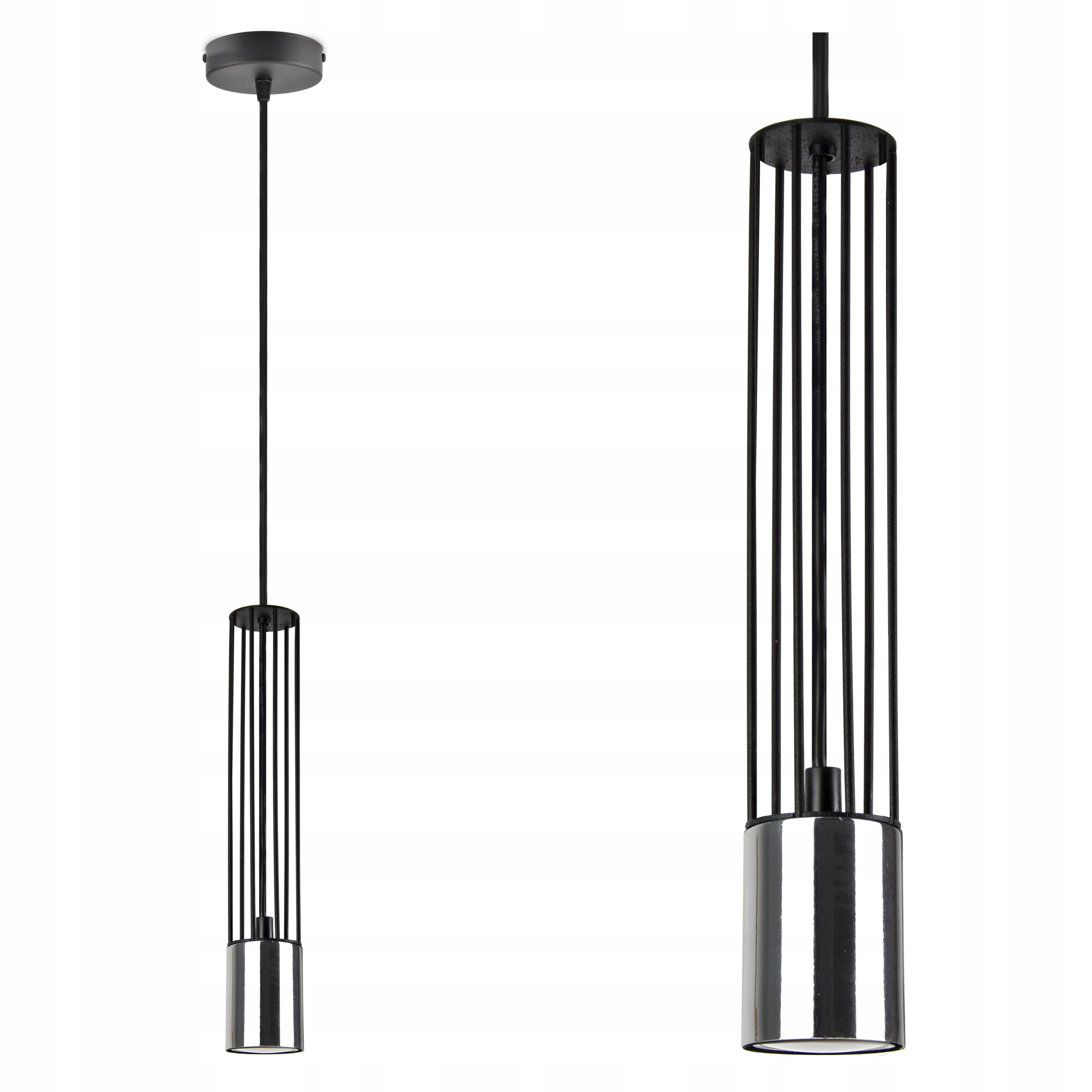 

Lampa Wisząca Żyrandol Tuba Druciana Chrom Złoty