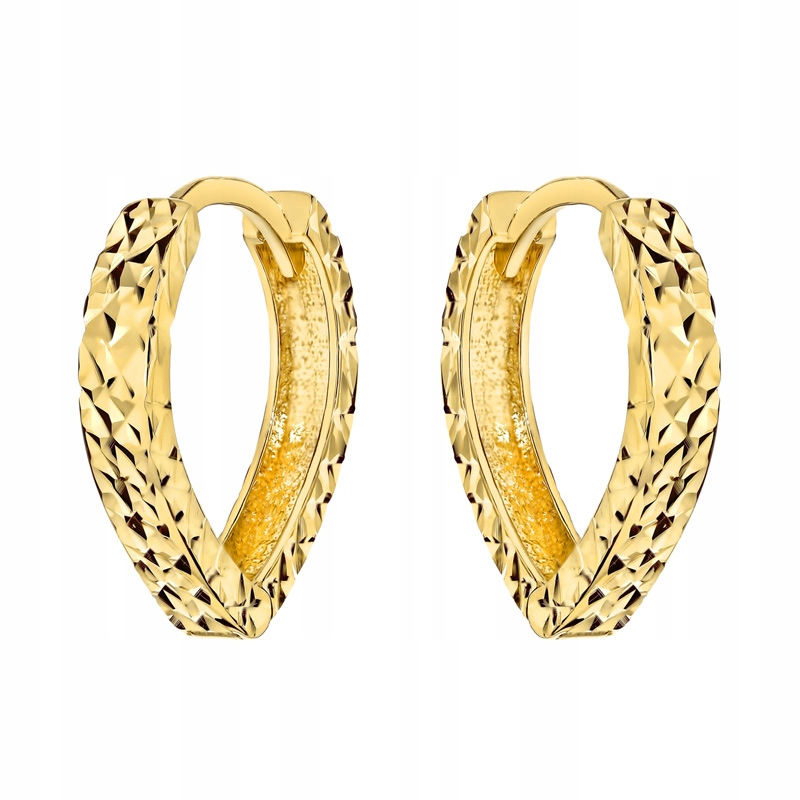 Zlaté Náušnice Dámské pr. 585 Diamantové slzy Lístky 14k