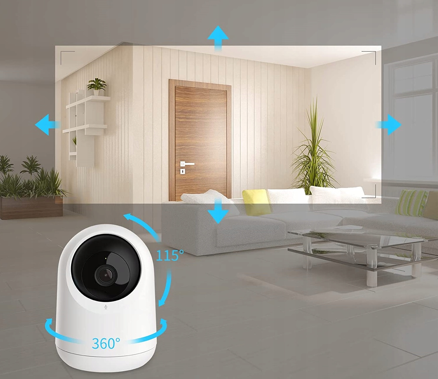 Kamera wewnętrzna SwitchBot obrotowa wykrywa ruch Model W1801200