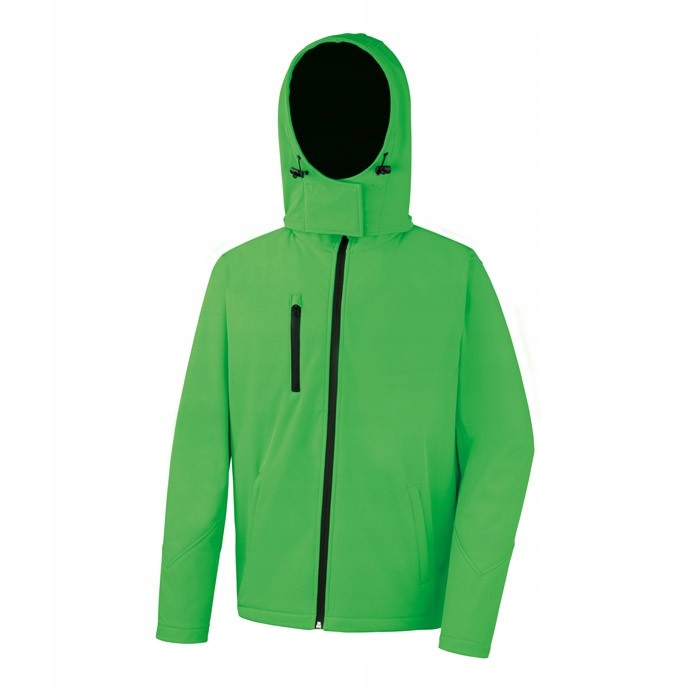 Pánská bunda Soft Shell s kapucí rozepínací Zelená/Černá vel. M