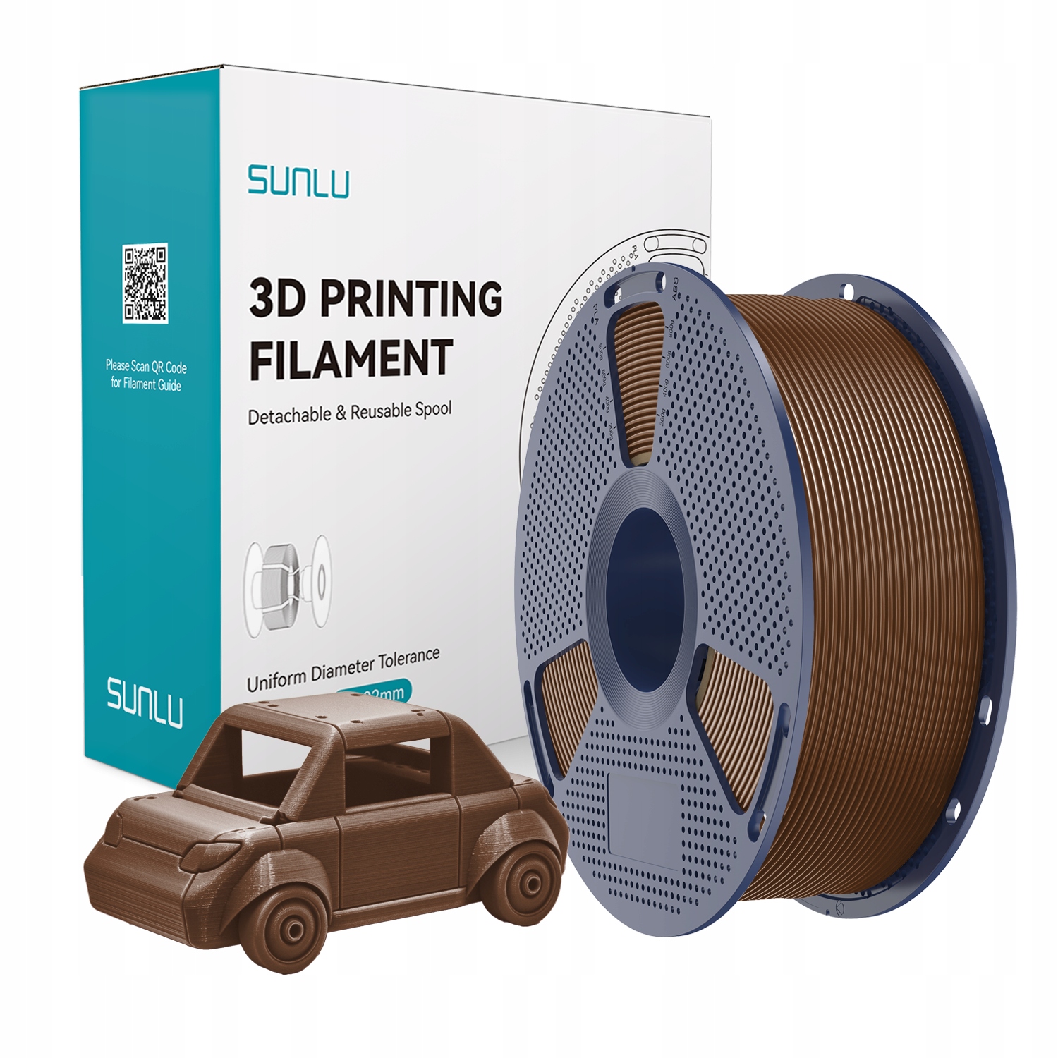 Filament PETG Sunlu 1,75 mm 1000 g brązowy