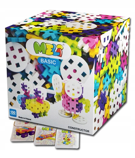 KLOCKI WAFLE MELI CONSTRUCTOR PINK 100 ELEMENTÓW