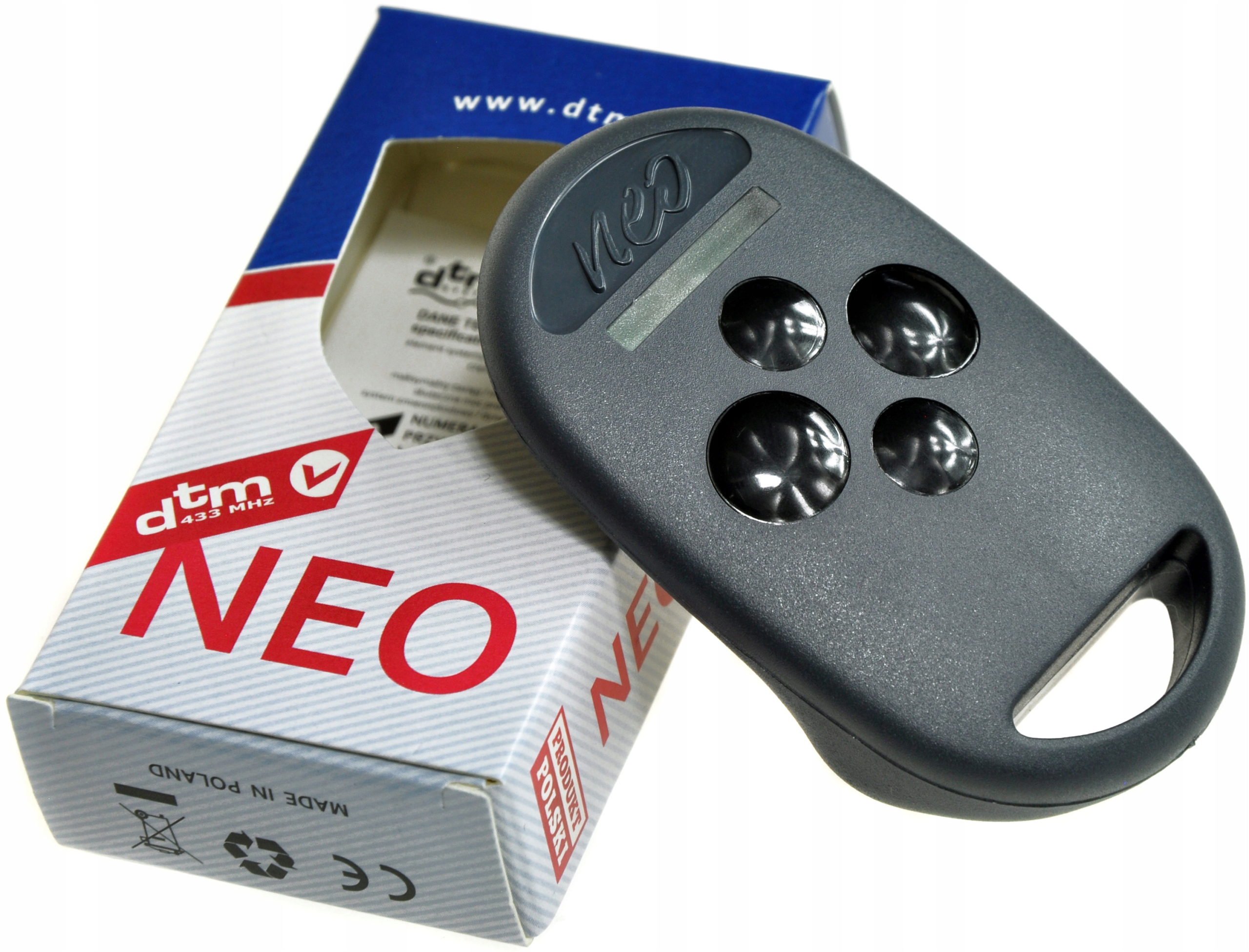 DTM NEO NEO4SZA NEO 4 SZARY PILOT DO BRAMY GARAŻU + BATERIA 433MHz ORYGINAŁ