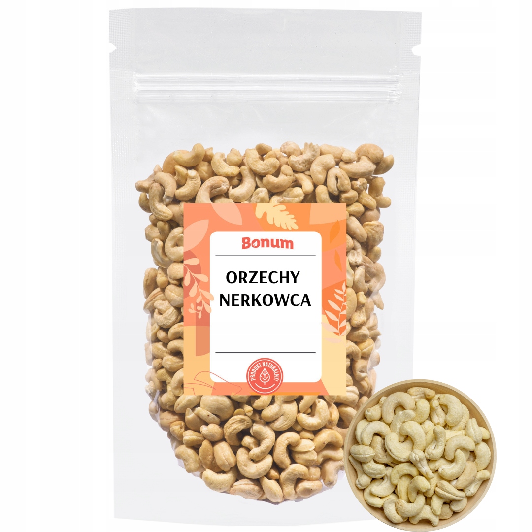 Levně Kešu ořechy Celé přírodní Premium Zdravé sušené ovoce Svačinka 1kg Bonum
