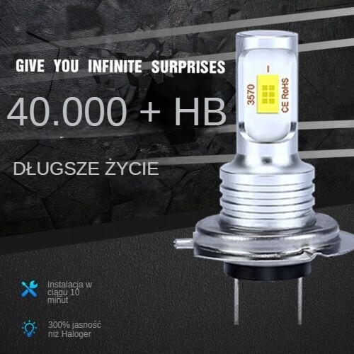 ŻARÓWKI LED H7 CSP LIGHT PRO LAMPA ŻARÓWKA 6500K HOMOLOGACJA E11 Rodzaj LED
