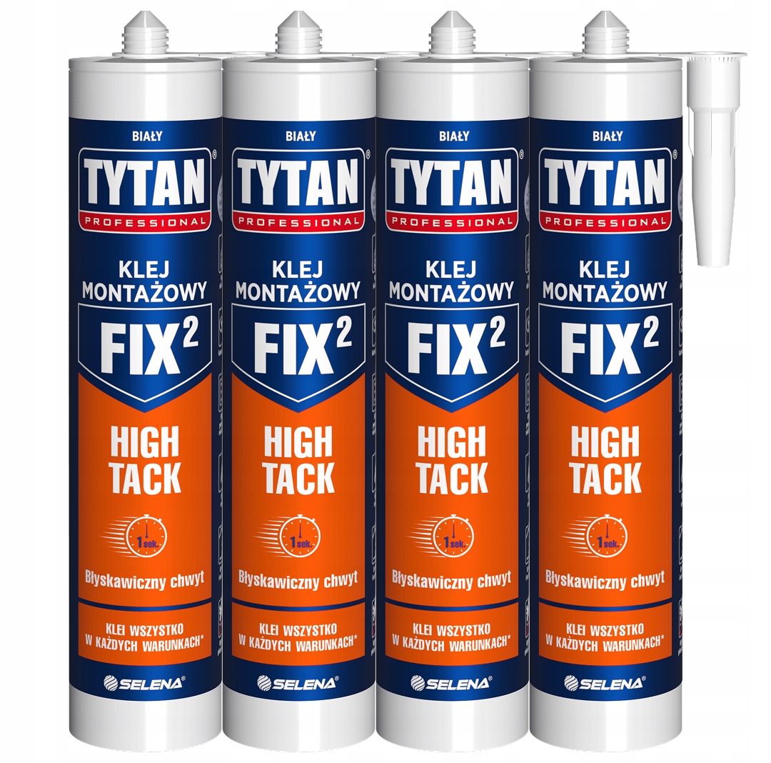 4xTYTAN Fix² High Tack Klej Montażowy Biały 290ml