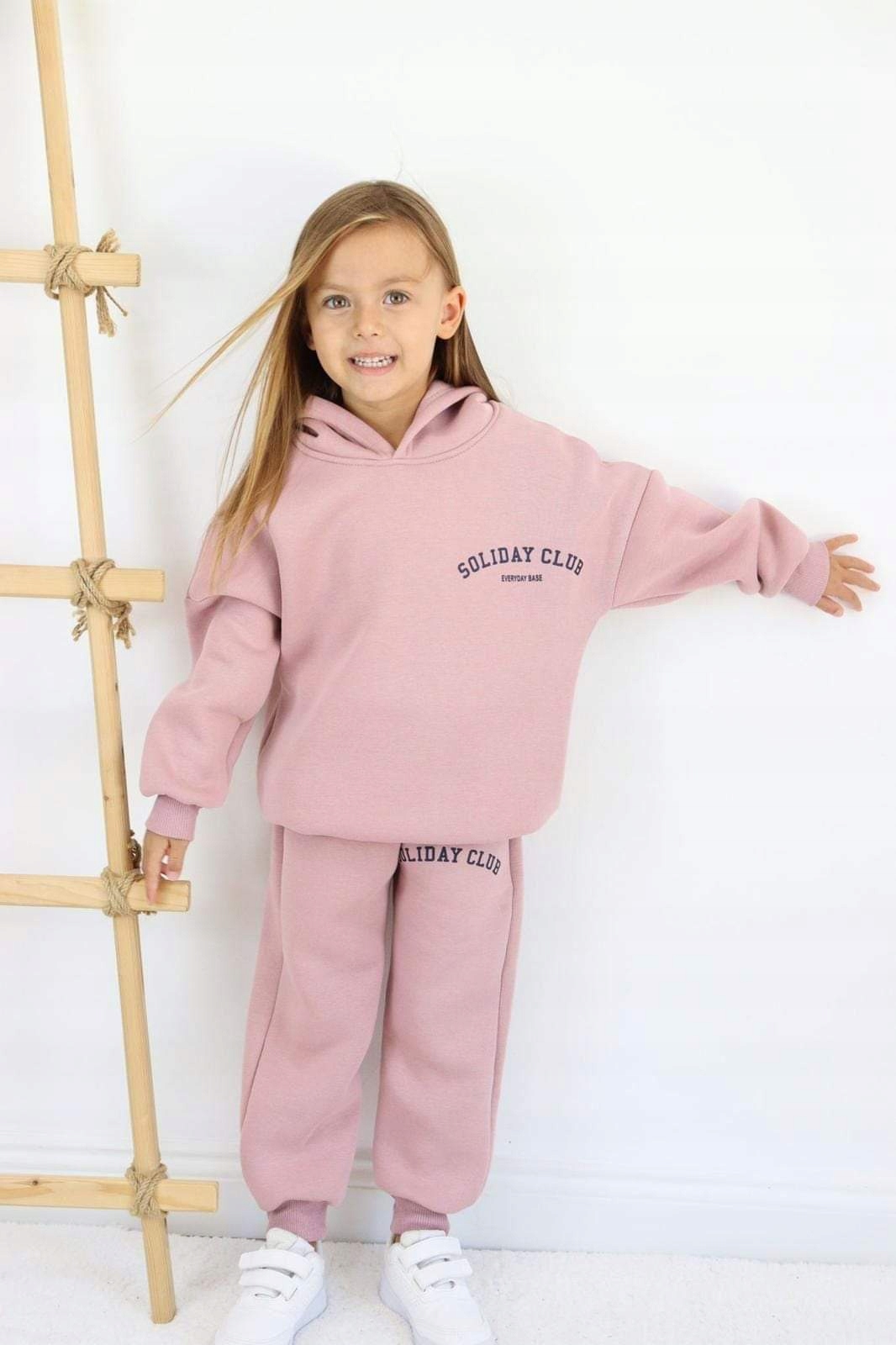 Komplet dresowy dwuczęściowy ciepła bawełna bluza z kapturem kieszenie 110 Rękaw długi rękaw