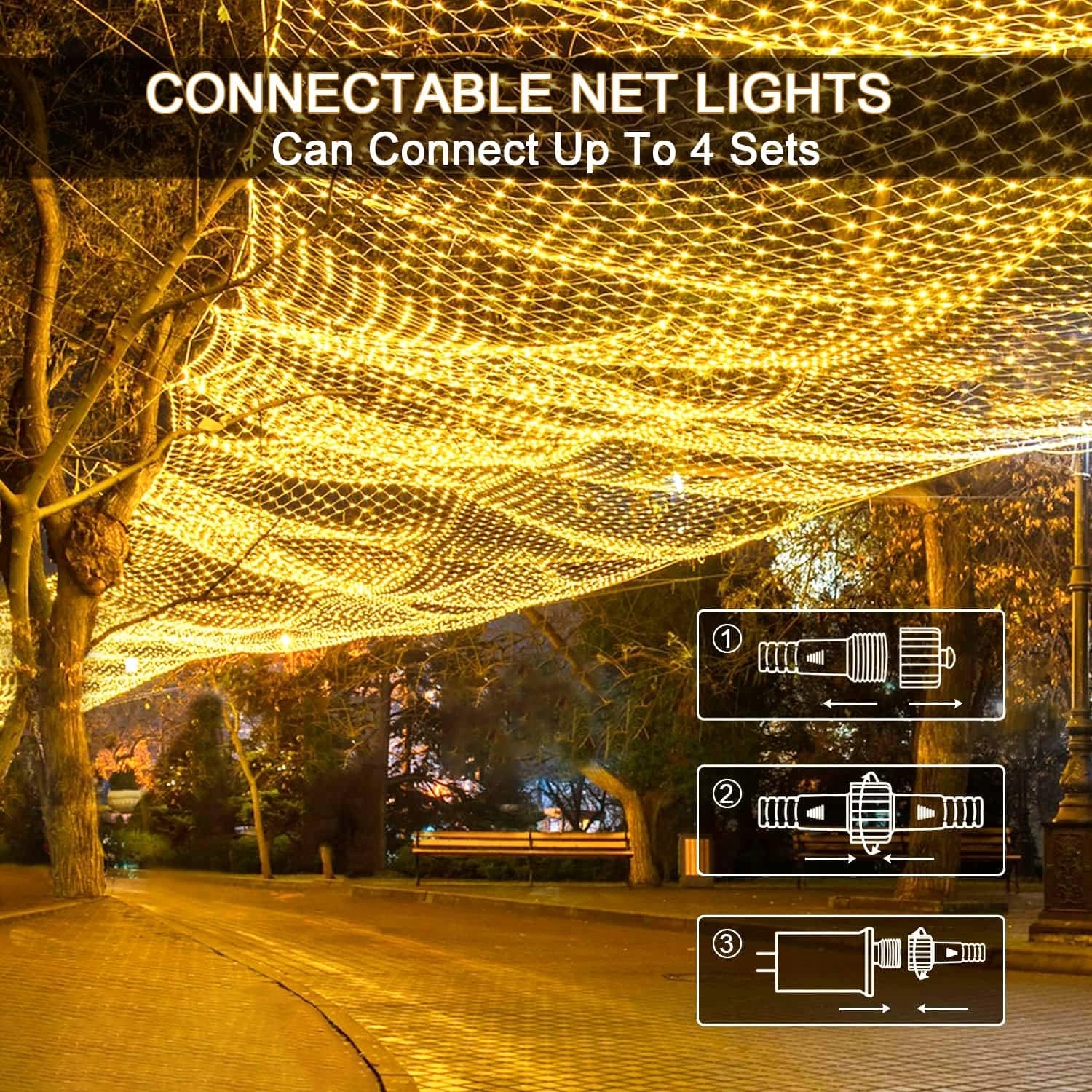 YOWIN Siatka Świetlna Girlanda Dekoracyjna Oświetlenie Lampki 3x2m 200 LED — miniatura 5