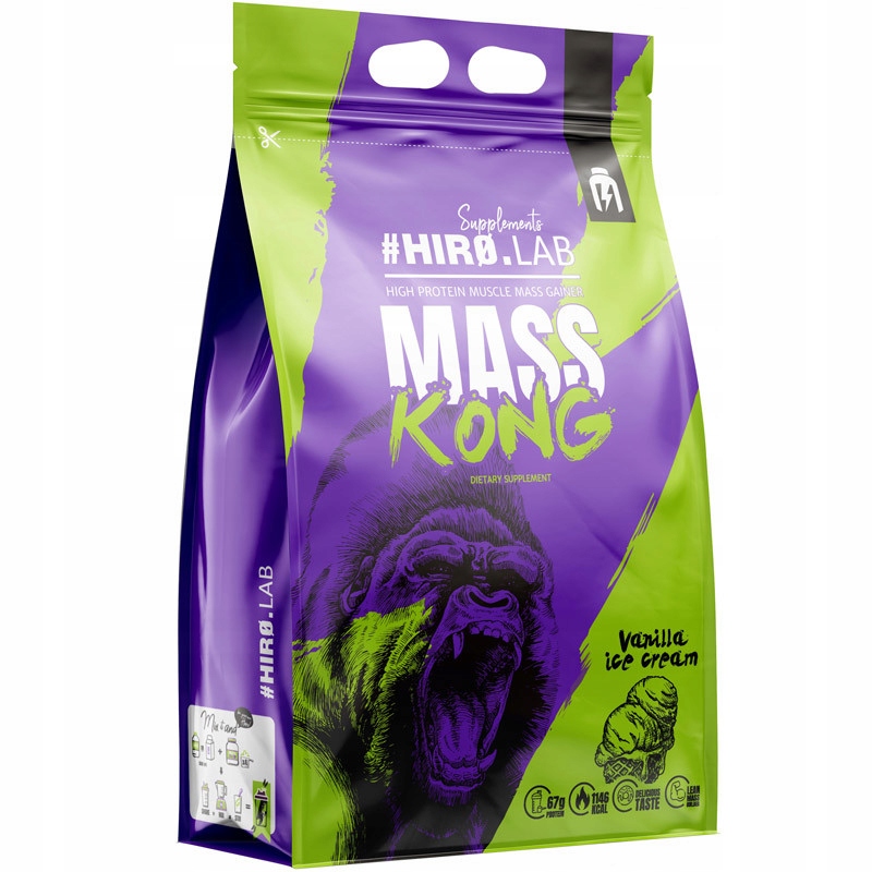 Hiro.lab Mass Kong 3000g Rychlý Nárůst Svalové Hmoty Gainer Bílkoviny