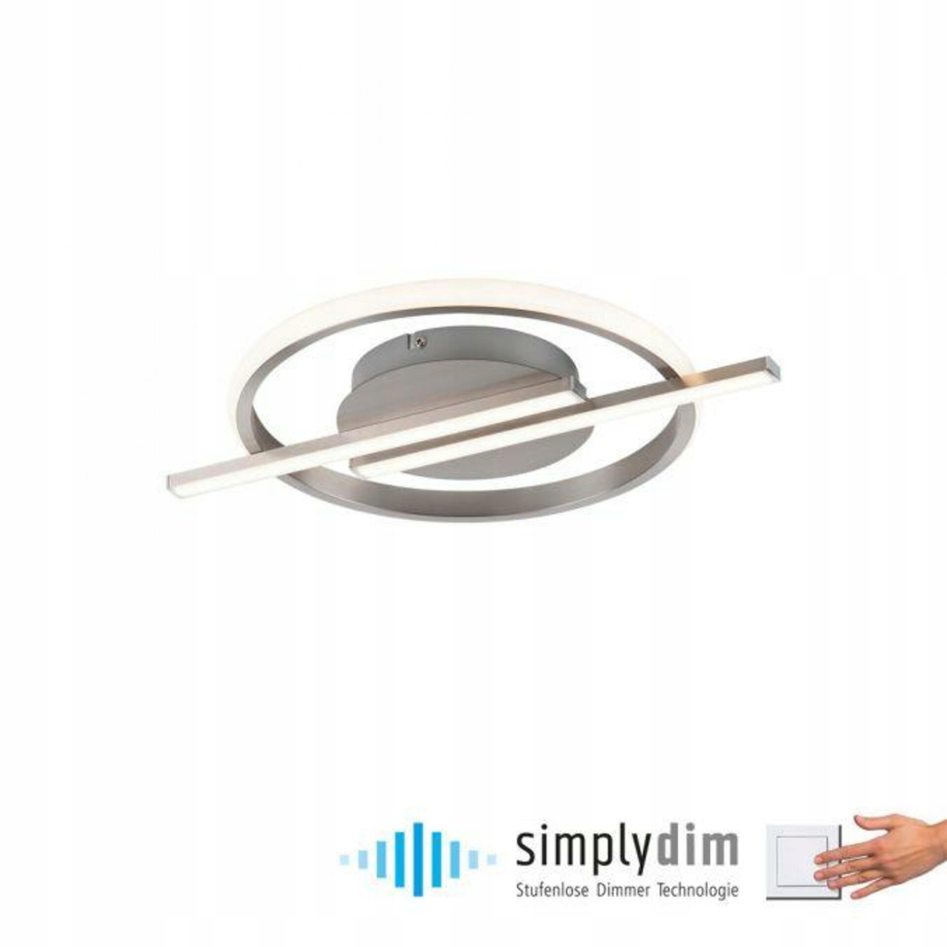 Just Light Led stropné svietidlo SimplyDim, strieborné, 3000K, pamäť