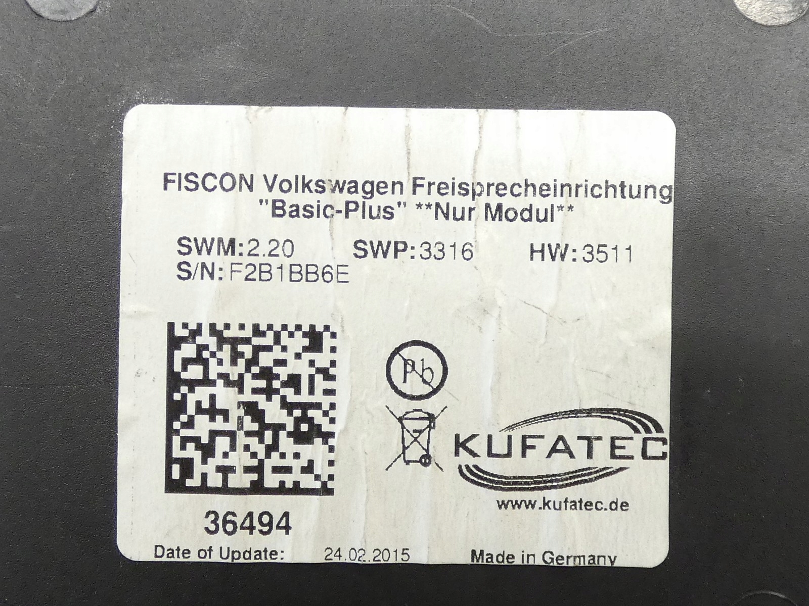 module control unit BLUETOOTH AUDI VW SKODA SEAT FISCON 36494