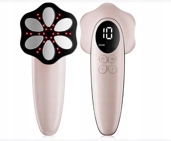 Masażer cellulitowy 4w1 bezprzewodowy 10 poziomów pudrowy róż