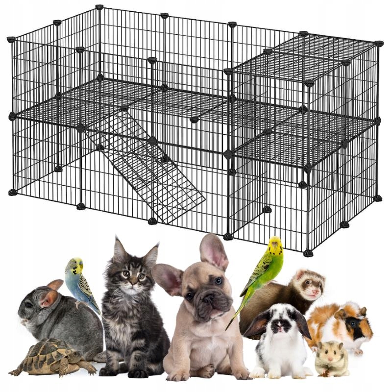 Levně Kotec Kovová ohrada pro králíky malých zvířat Výběh Skládací