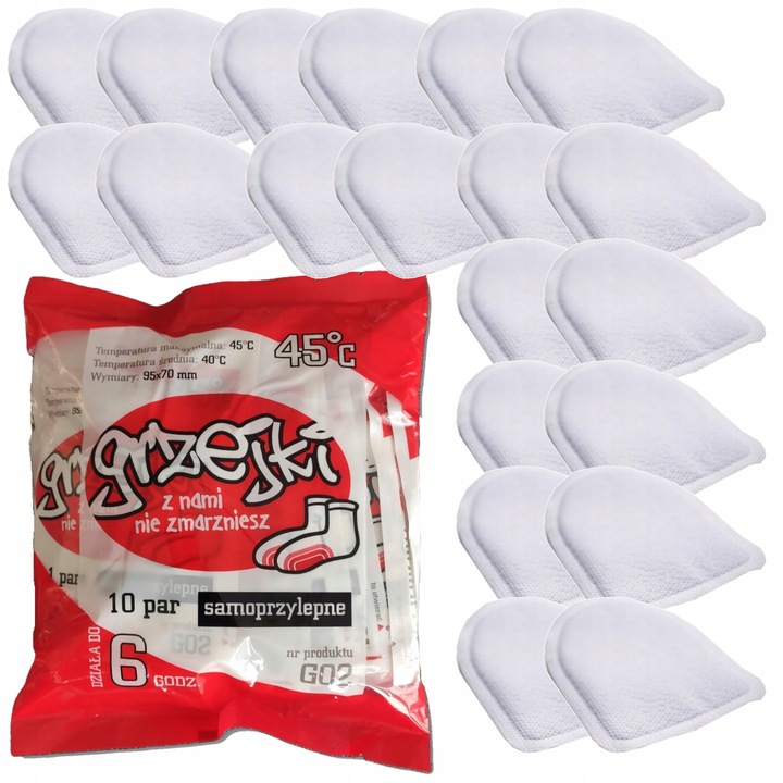 Grzejki ogrzewacze do nóg stóp butów skarpet na zimę sanki spacer 10 par