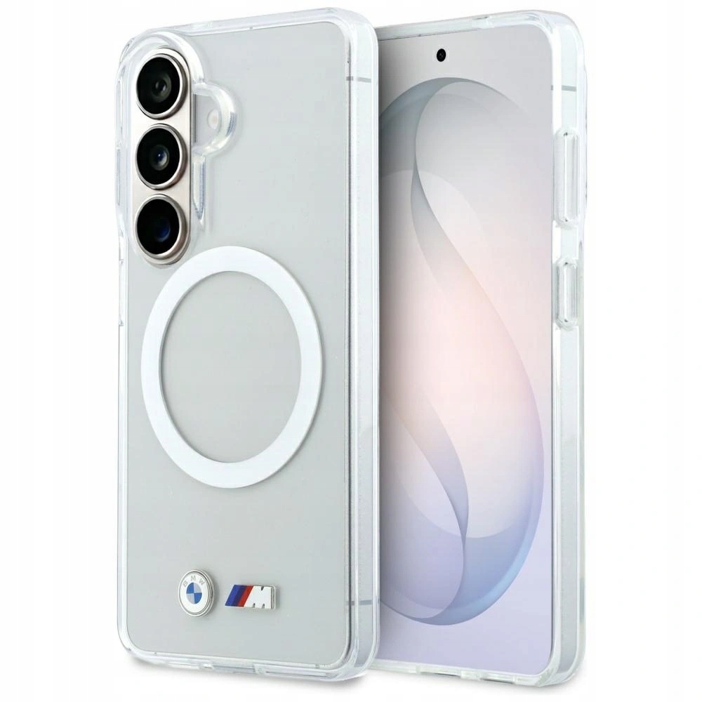 Pouzdro Bmw IML Shockproof Metal Logo MagSafe na Samsung Galaxy S26 průhledné