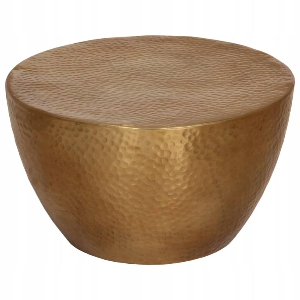Stolik Kawowy Okrągły Aluminiowy Młotkowany Mosiądz Orientalny Ø50 cm Salon