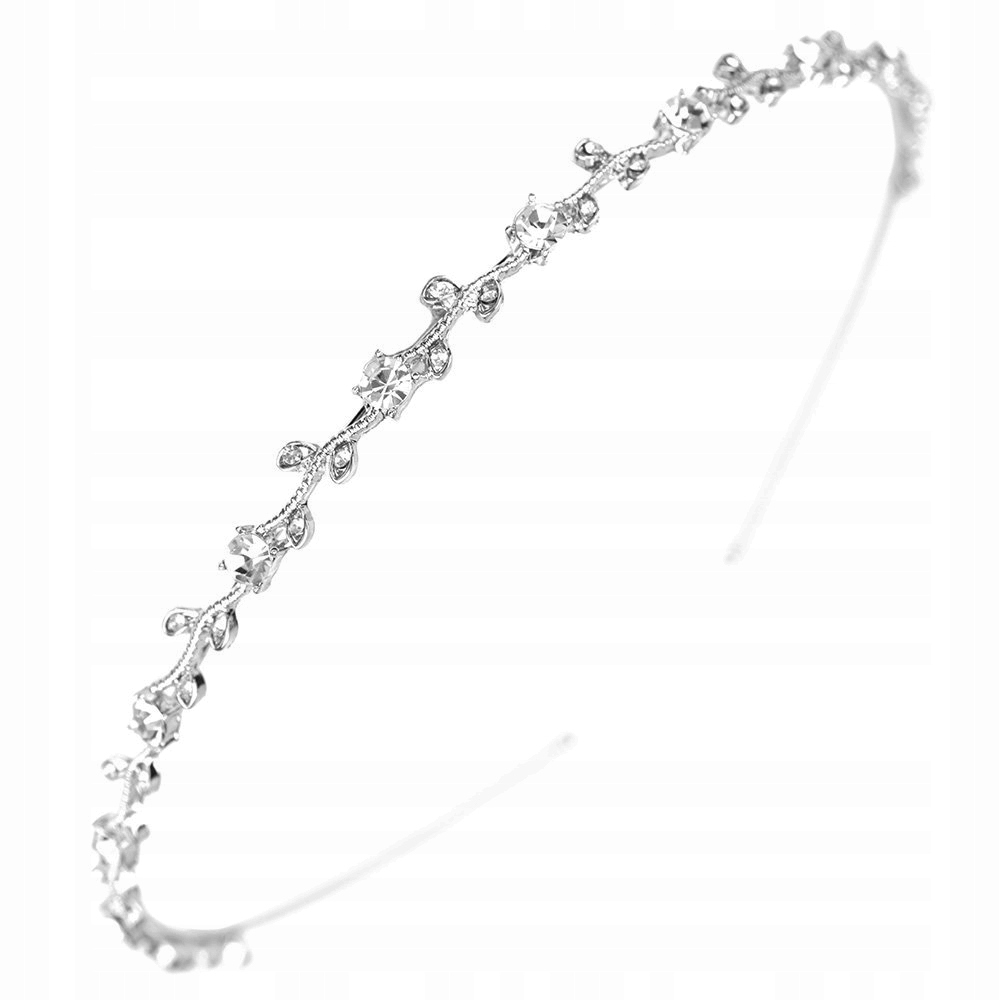 OPASKA DO WŁOSÓW ślubna CYRKONIE - kolor srebrny - OZDOBA