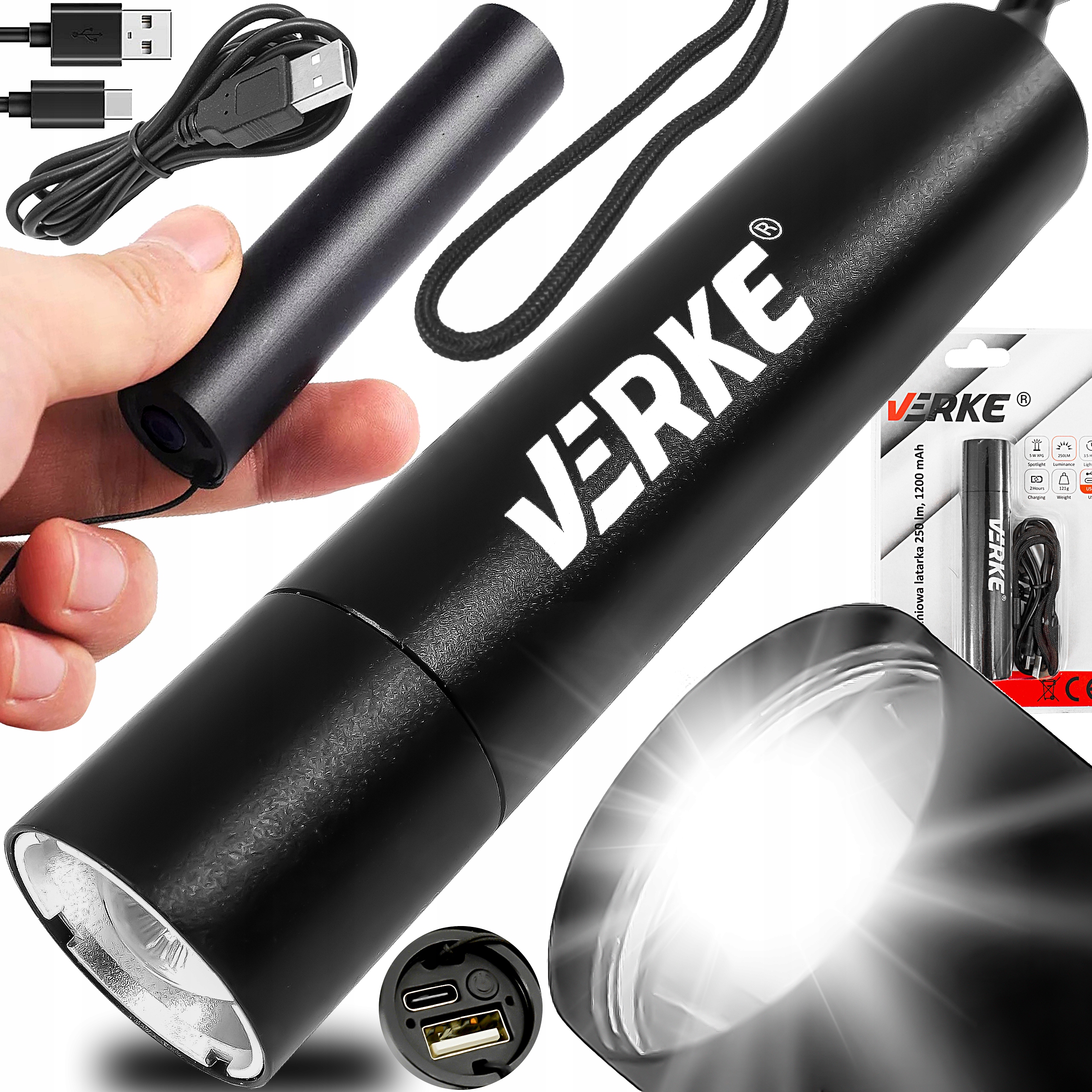 LAMPKA WARSZTATOWA ROBOCZA LED LATARKA AKUMULATOROWA KIESZONKOWA MAŁA USB