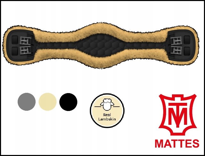 Popręg dla koni obicierających się Mattes Anatomical naturalne futro Dr 65