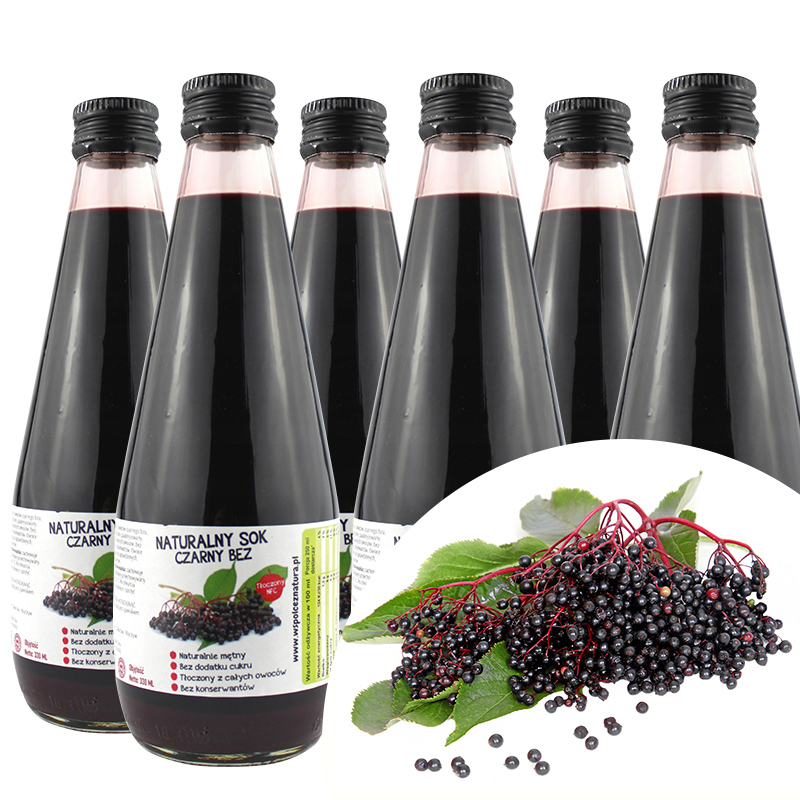 

Sok z Czarnego Bzu 100% Nfc Czarny Bez 6 x 330ml