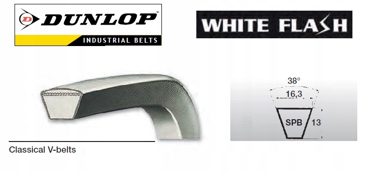 Klínový řemen Spb 16,3 x 6000 Lw, 6022 La, Dunlop White Flash