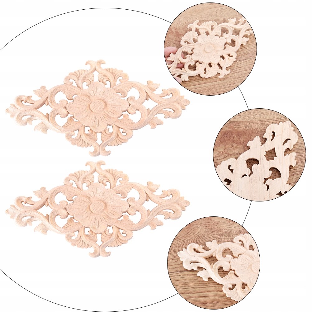 SZYBKA DREWNIANA APLIKACJA DEKOR SZAFY TYLKO RZEŹBY Marka bez marki