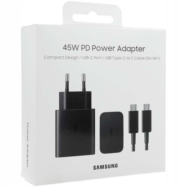 Szybka Ładowarka Samsung 45W Usb-c Typ-c Kabel 1.8m Do Samsung Galaxy