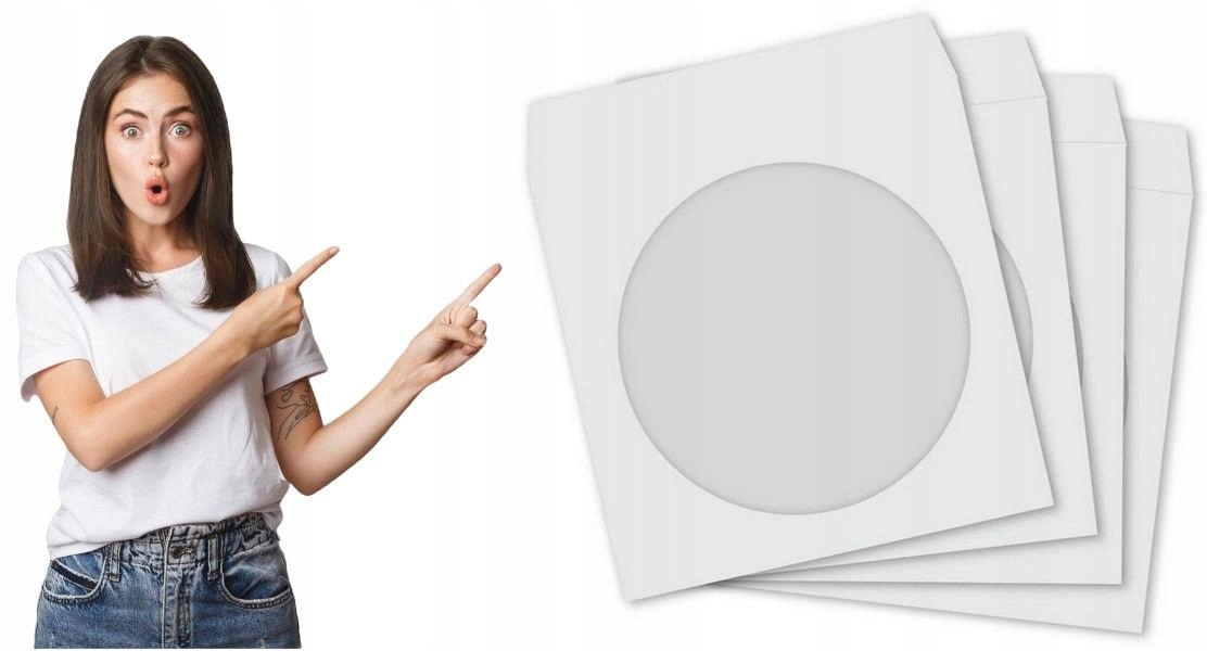 Koperta na płytę CD/DVD biała okno 100szt.