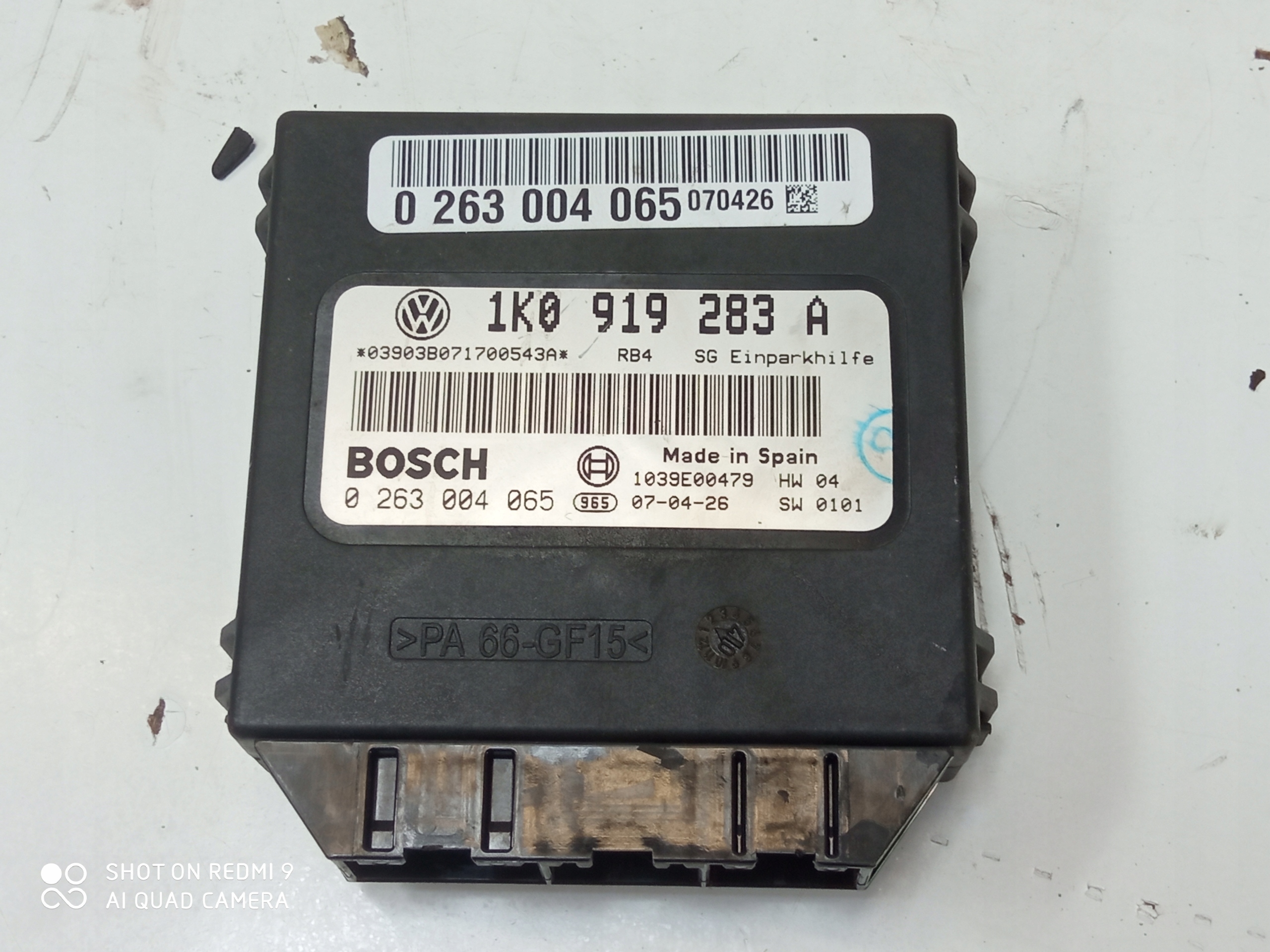 VW GOLF 5 V plus module CZUJNIKOW PDC 1K0919283A