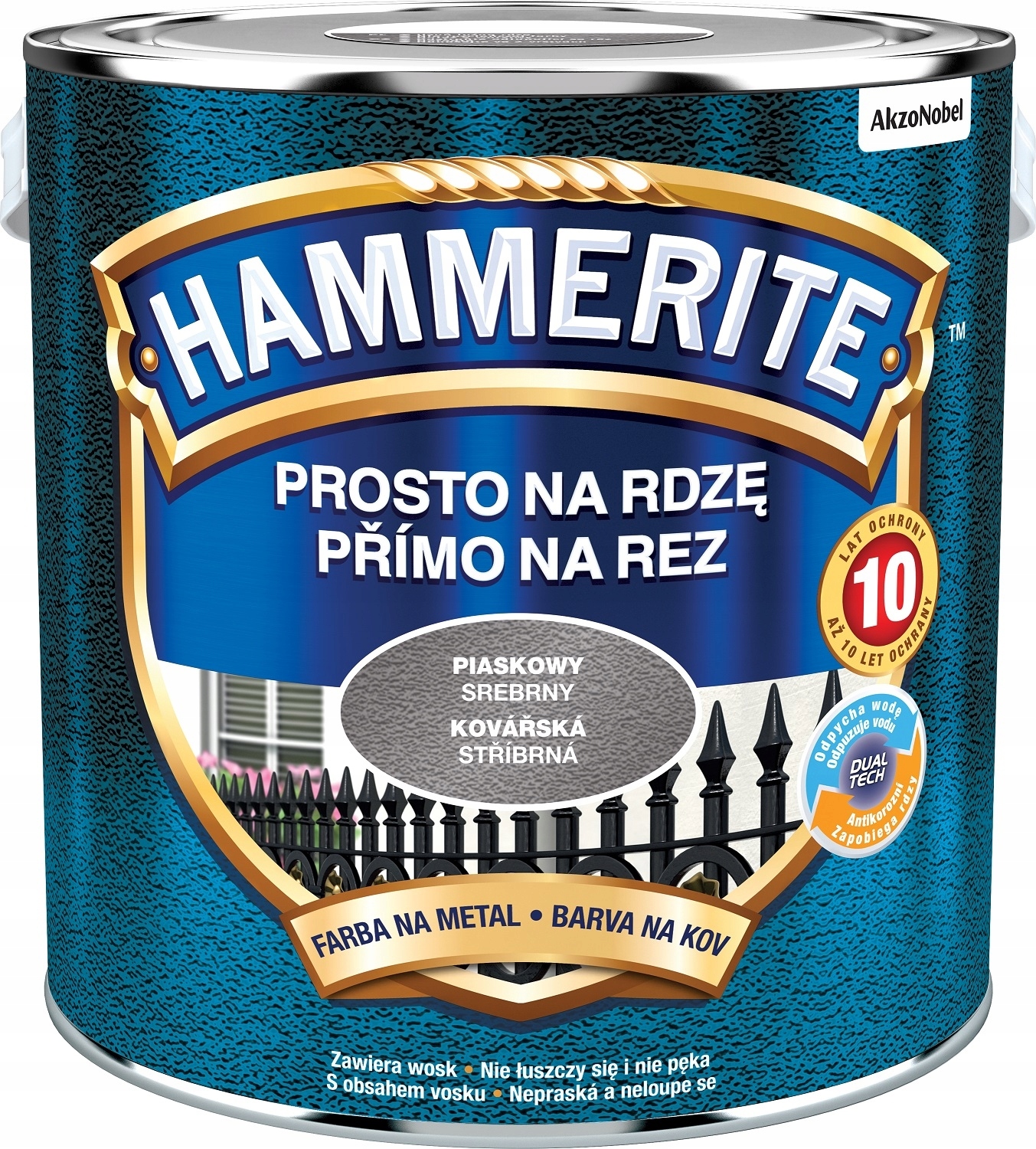 Hammerite Farba Na Rdzę Do Metalu Srebrny Piaskowy 2.5L