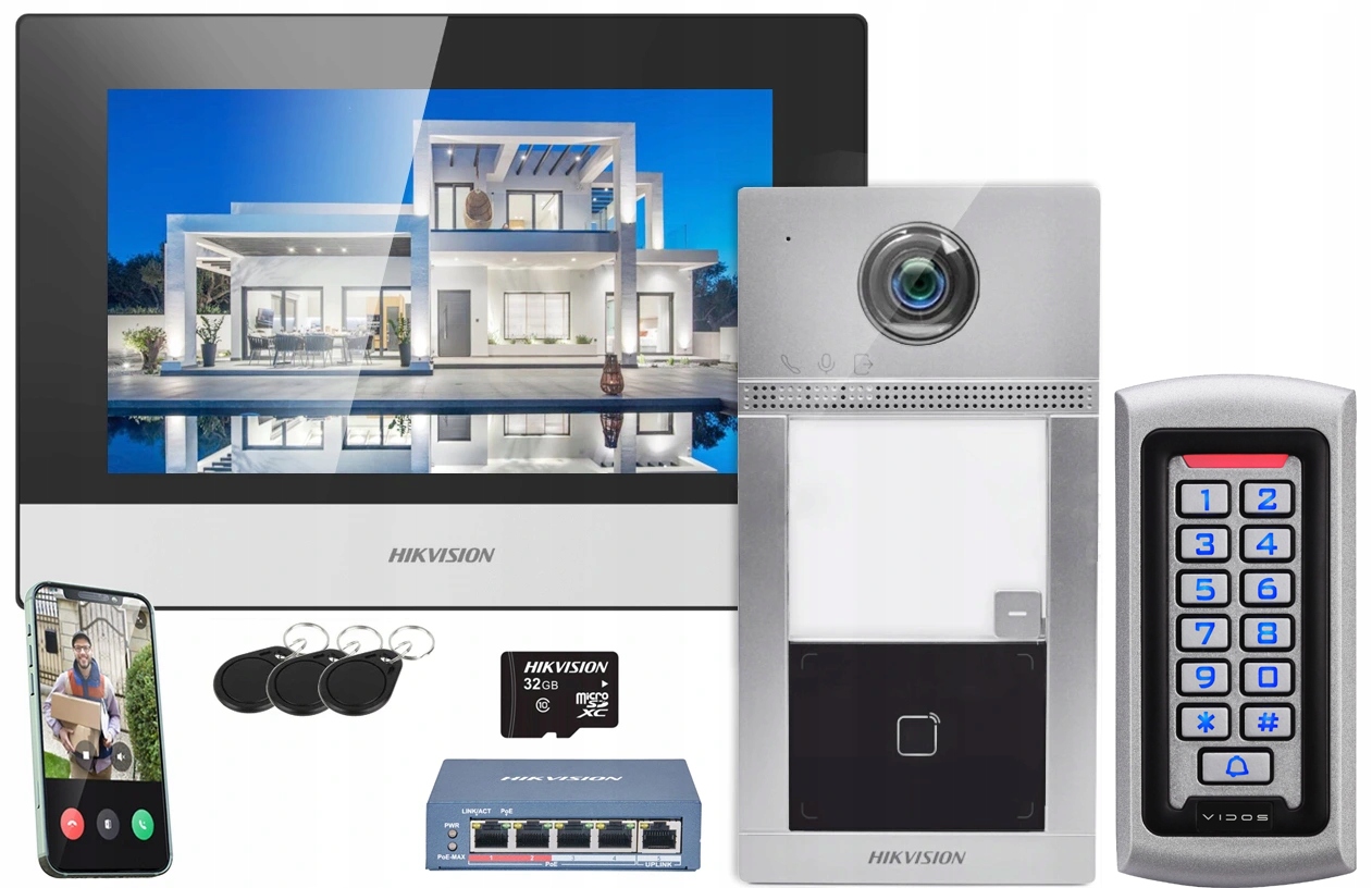 Video Domofon DS-KIS604-S WiFi Villa LCD Zámok Kod