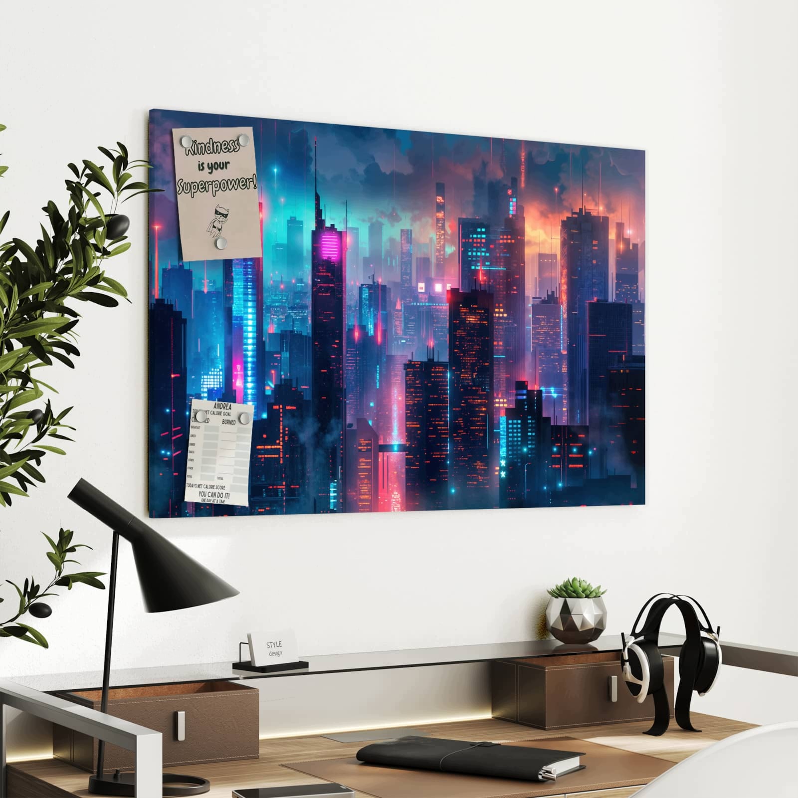 Magnetická tabule Město przyszlošci 90 × 60 cm