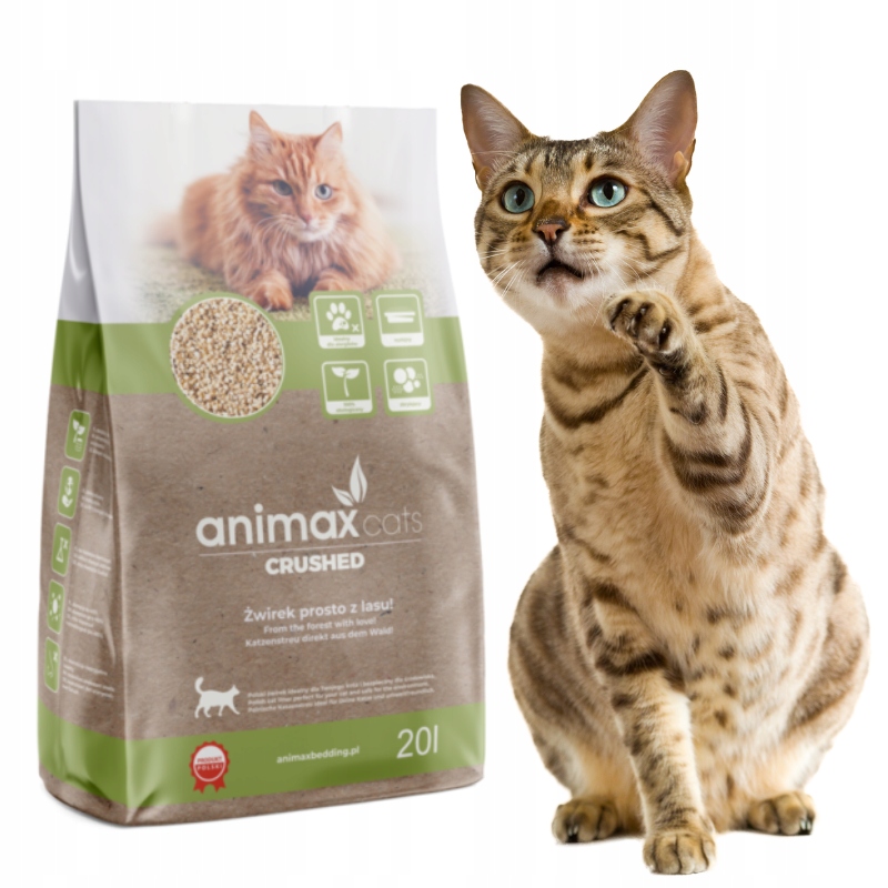 Stelivo pro kočky Animax Cats drť s hrudkující jehličnatou vůní přírodní 20L