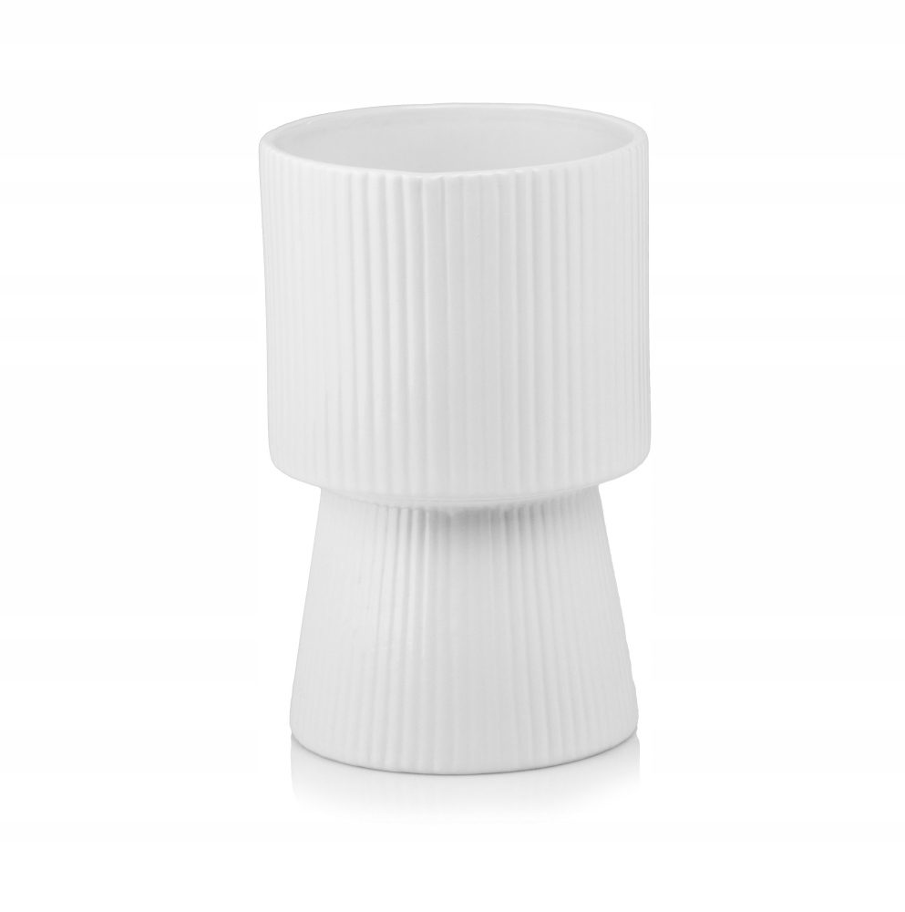 Osłonka Doniczka Ceramiczna Barcelona 14x22 cm biała