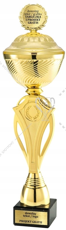 Zlatý pohár s emblémem a víčkem 38 cm Tabule Bonus