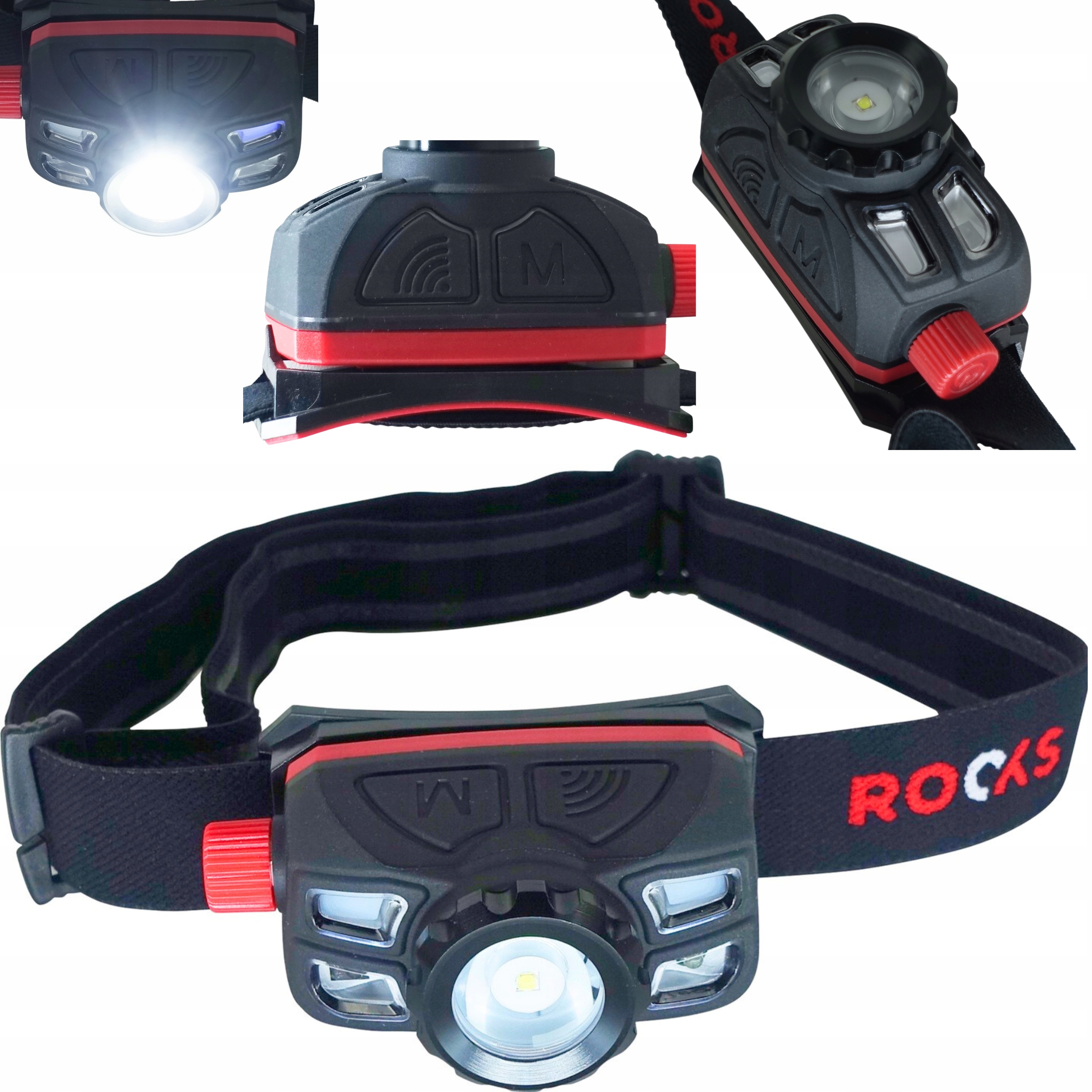 Latarka Czołowa Led Z Sensorem Ruchu 450 LM Zoom x 110 1400 mAh IP67 5W