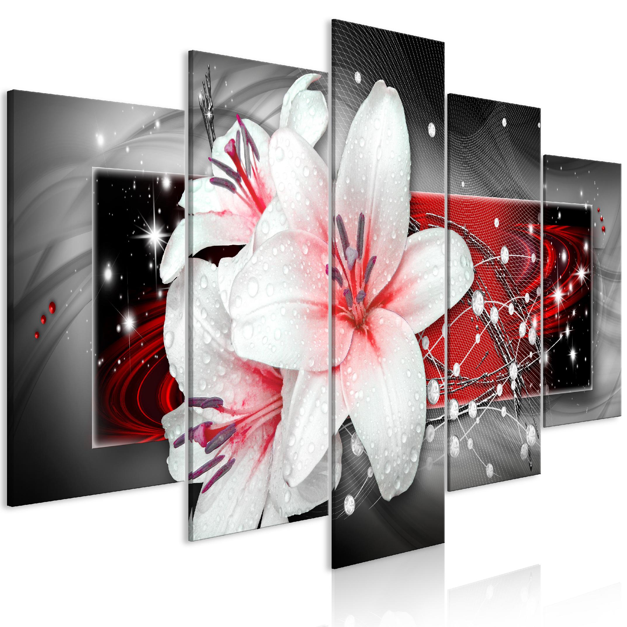 OBRAZ ABSTRAKCJA KWIATY 200x100cm b-A-0616-b-m