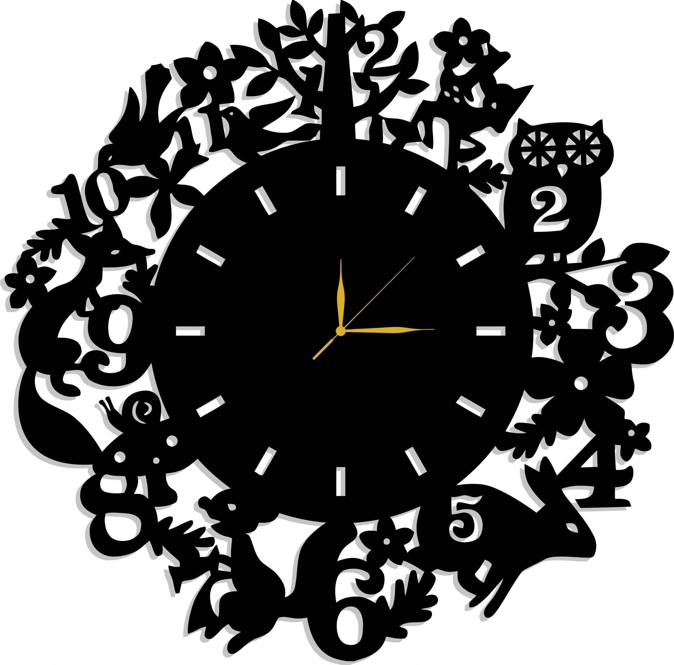 Ažurový Nástěnný Hodinový Strom Pro Děti 70 CM XXL! 17 Barev!