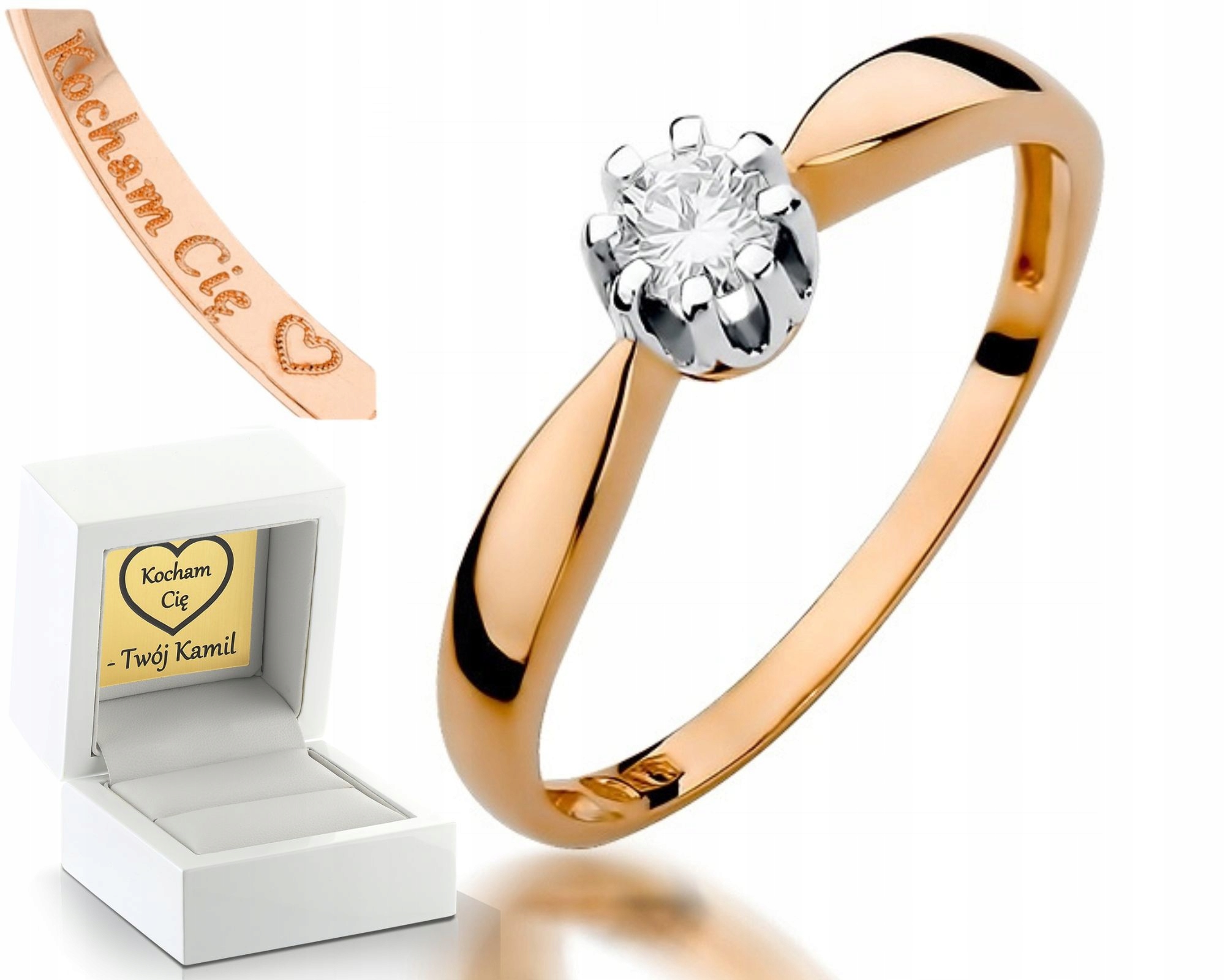 Prstýnek S Briliantem 0,15 Ct, Zásnubní Dárek