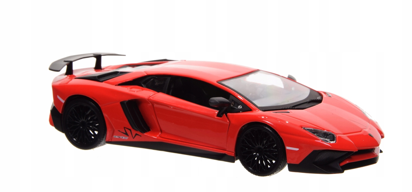 BURAGO 1:24 LAMBORGHINI AVENTADOR MODEL METAL Kolor dominujący odcienie pomarańczowego