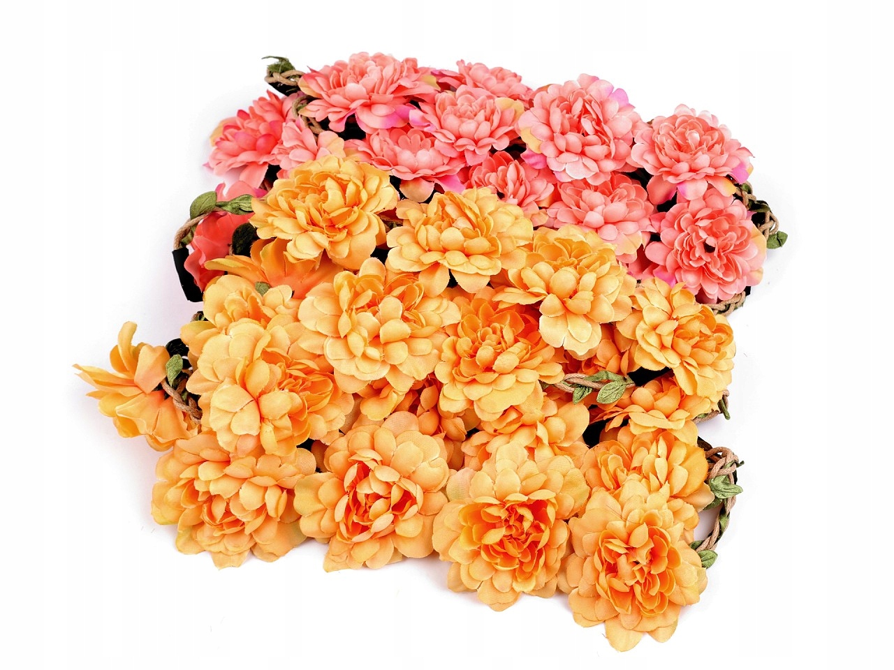 Elastická čelenka do vlasů s květinami 12 ks