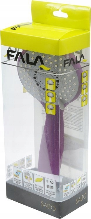 SŁUCHAWKA PRYSZNICOWA FIOLETOWA 3 FUNKCJE 100 mm Kolor inny