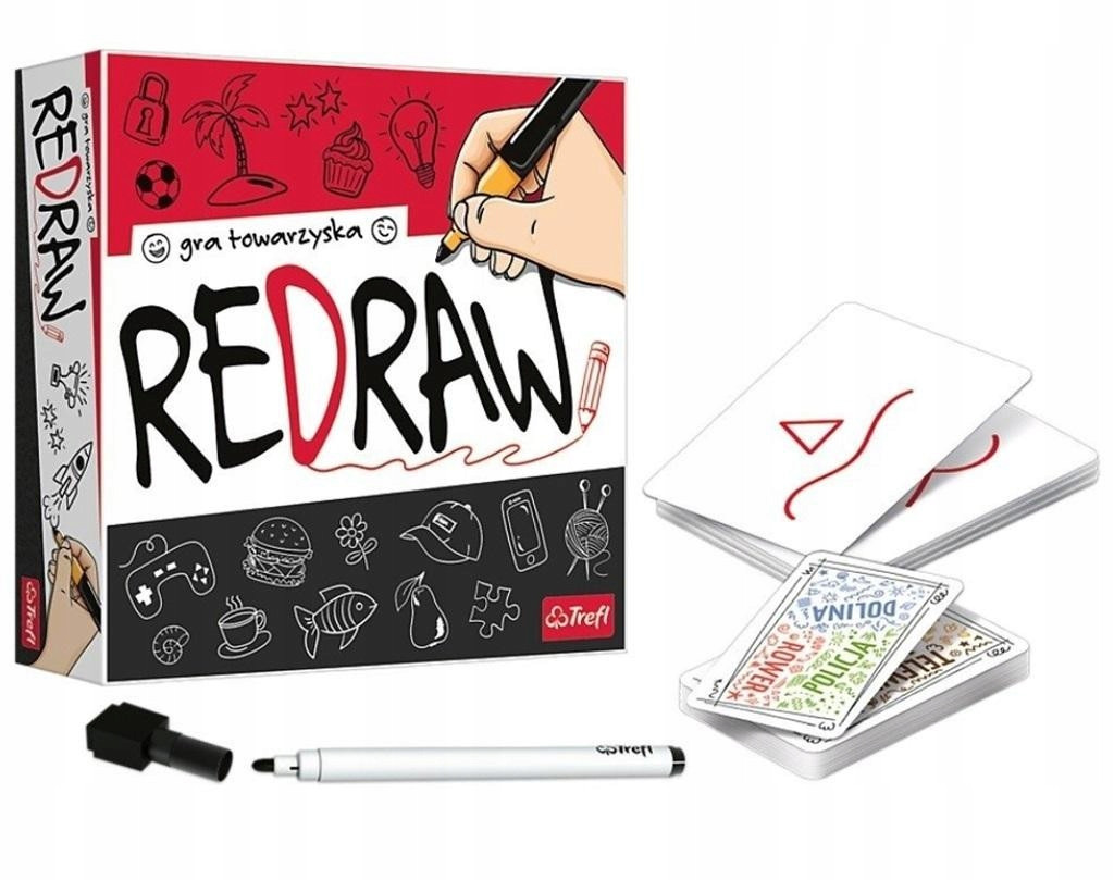 Redraw Familijna GRA DZIECIĘCA Wciągająca ROZGRYWKA dla RODZINKI Świetna Kod producenta ZESTAW PLASTYCZNY ZESTAW KREATYWNY KARTY GRA