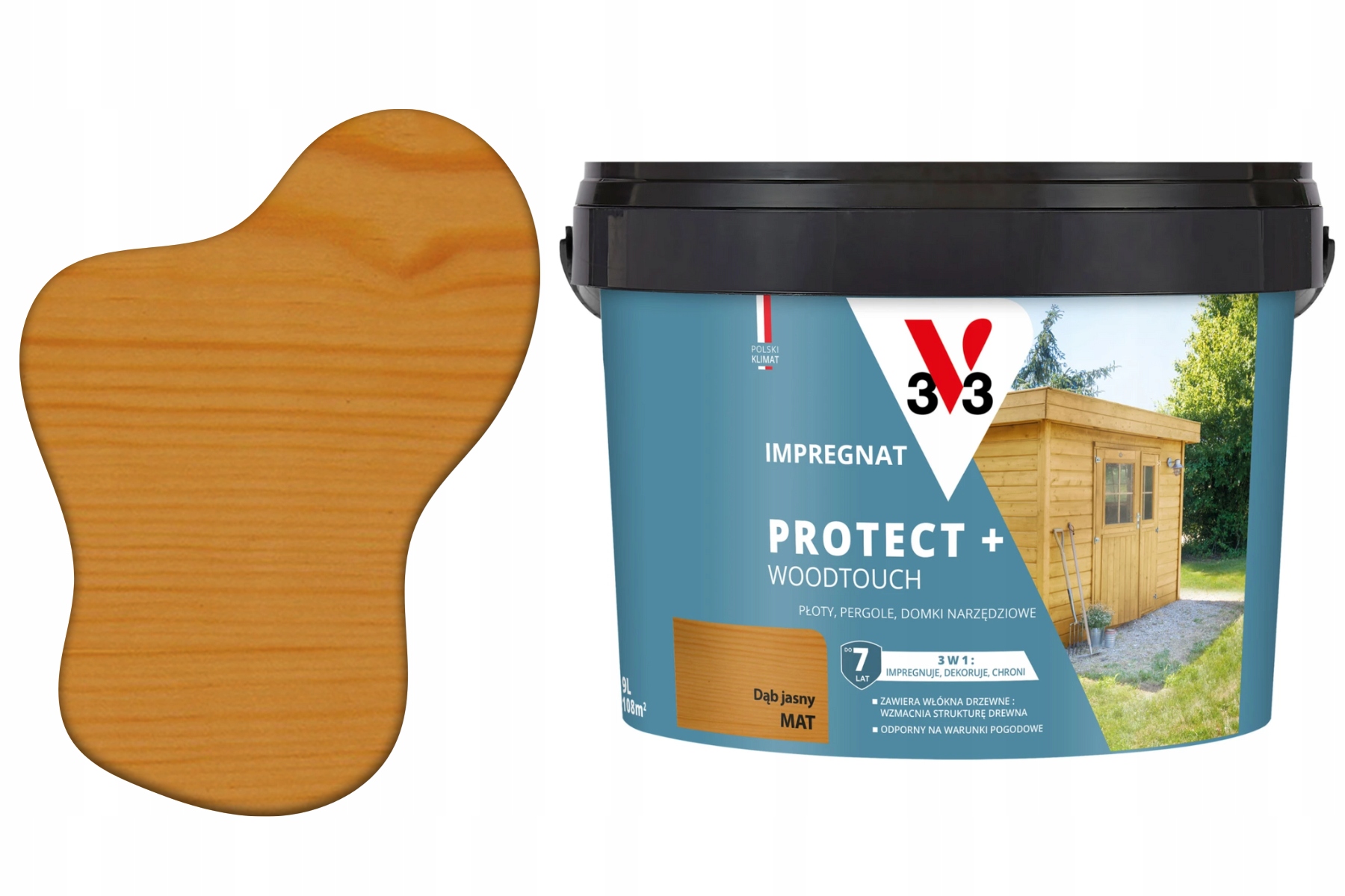 v33 Impregnát Protect+ dub světlý 9 l