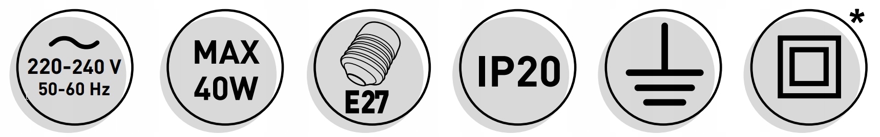Oprawa ścienna ARTEMIA, E27 pojedyncza szara GTV Kod producenta OS-ART-E27-15-DEC