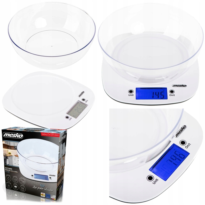 

Waga Kuchenna Z Misą Do 5kg LCD Mesko MS3165