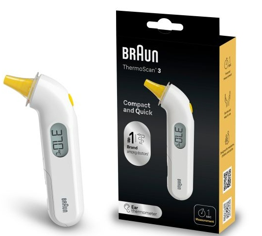 Termometr Do Ucha Douszny Braun IRT3030 Thermoscan 3 Szybki Alarm Gorączki