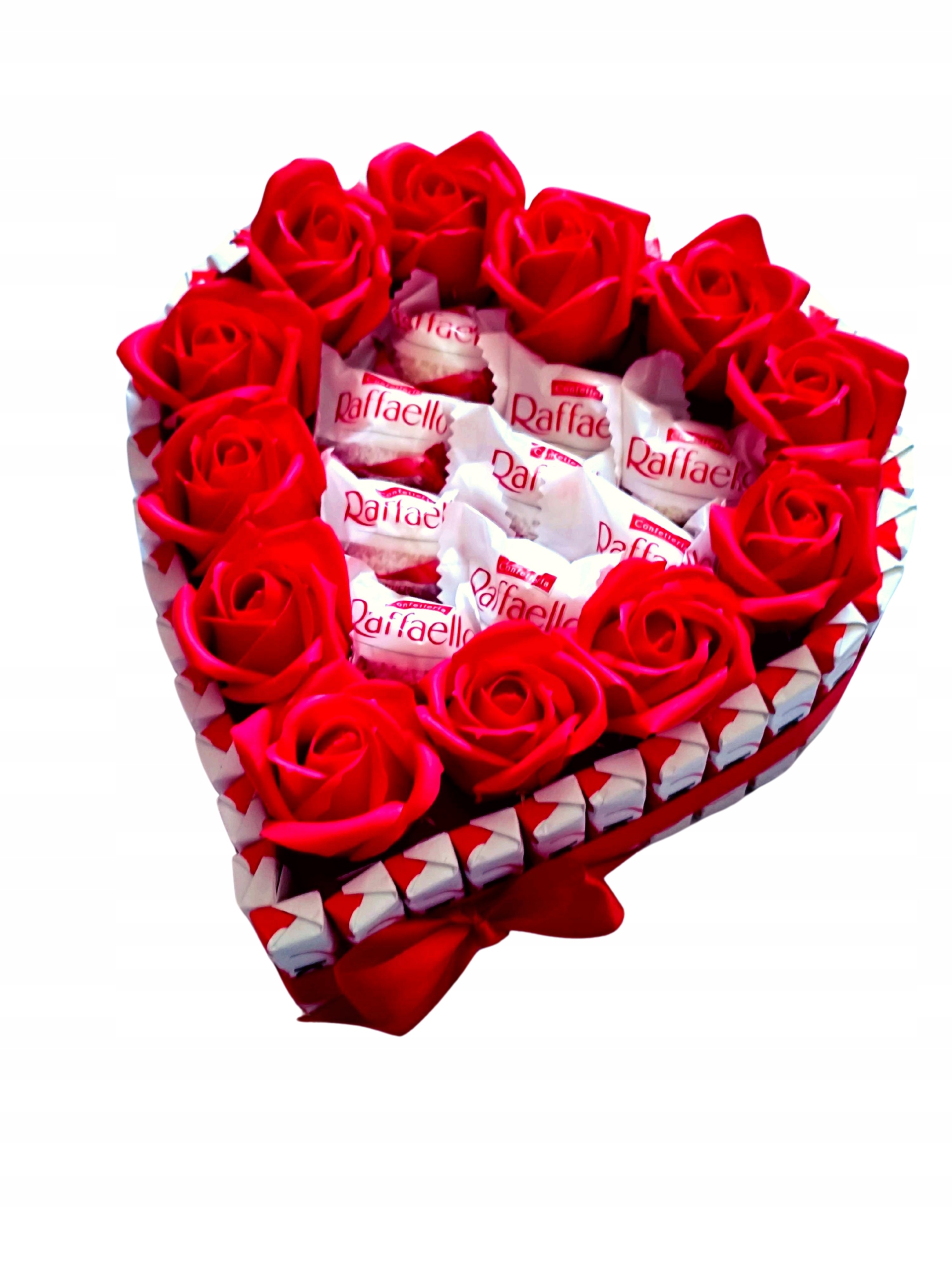 Levně Dort kinder raffaello růžové mýdlové Valentýnské srdce narozeniny dárek