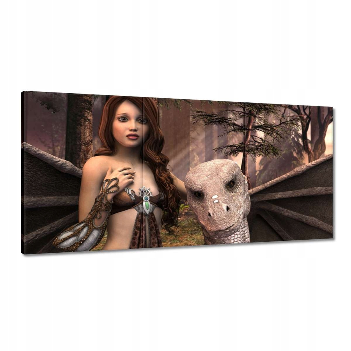 Obrazy 180x90 Dievča s drakom